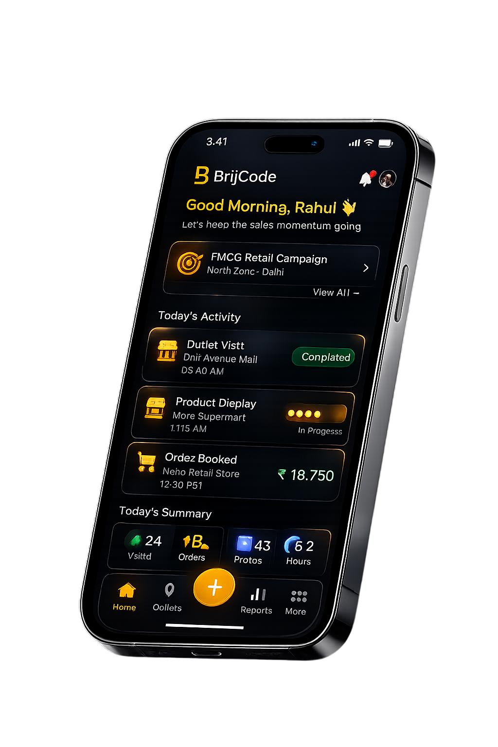 BrijCode field sales app on mobile