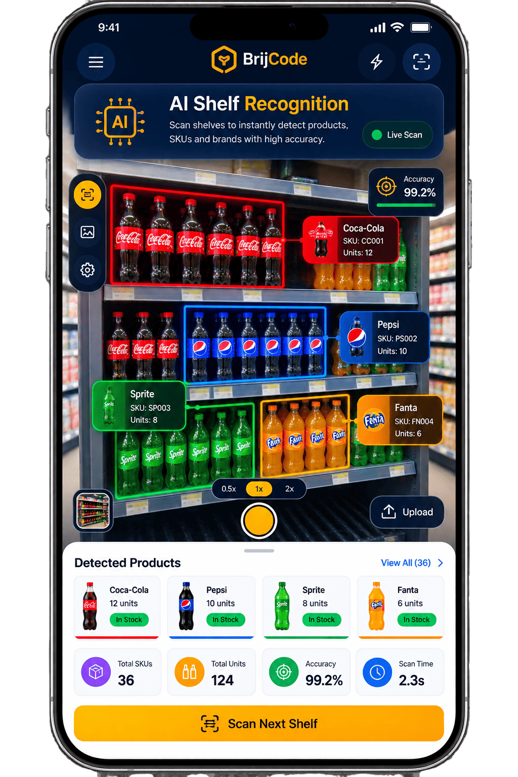 AI shelf recognition on mobile
