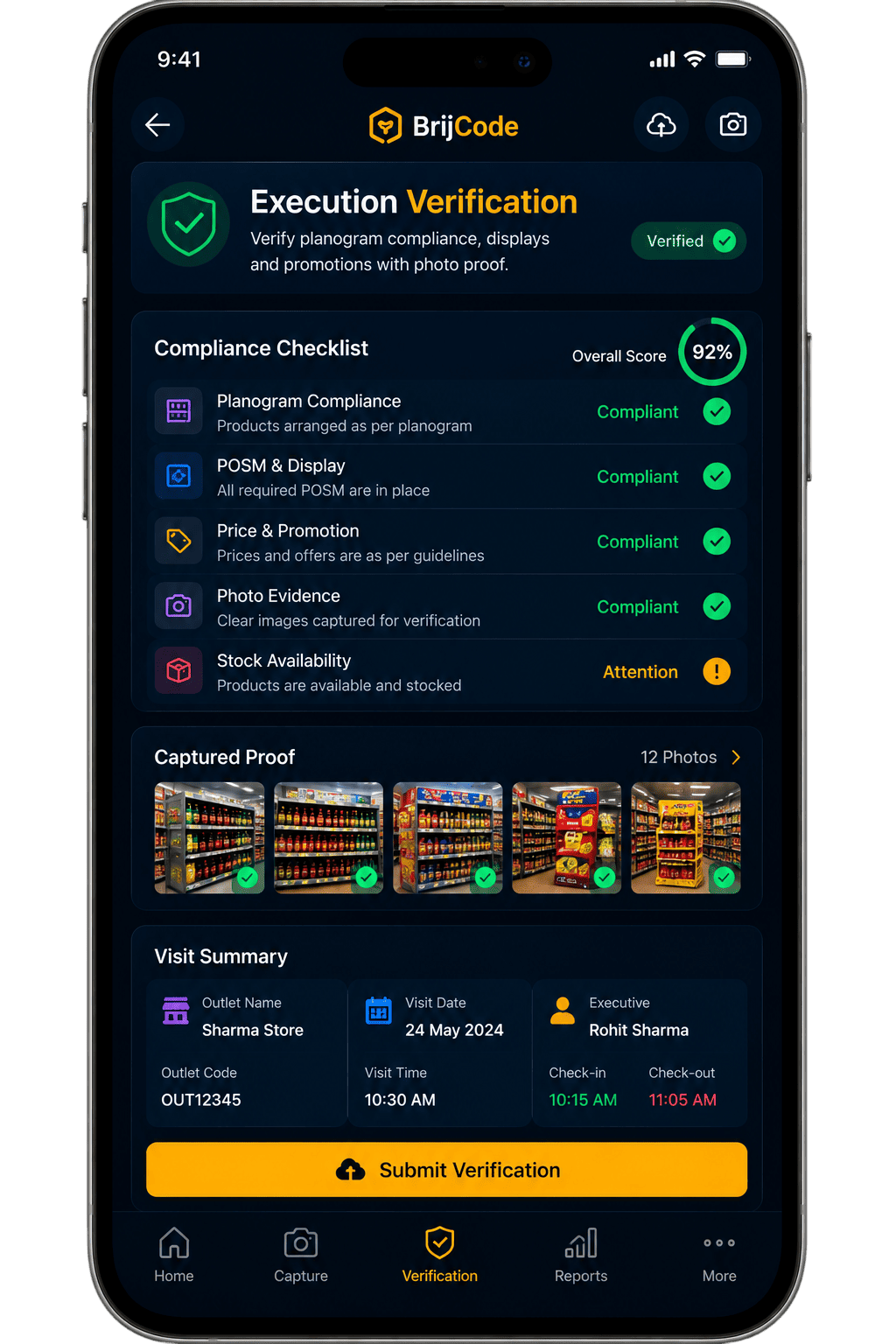 Execution verification on mobile