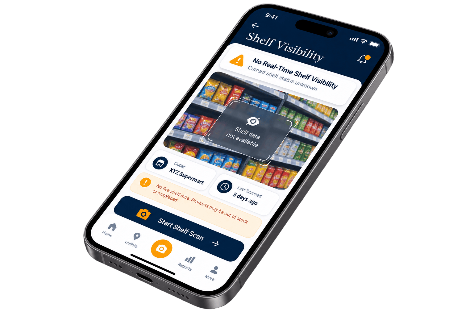 No real-time shelf visibility in retail