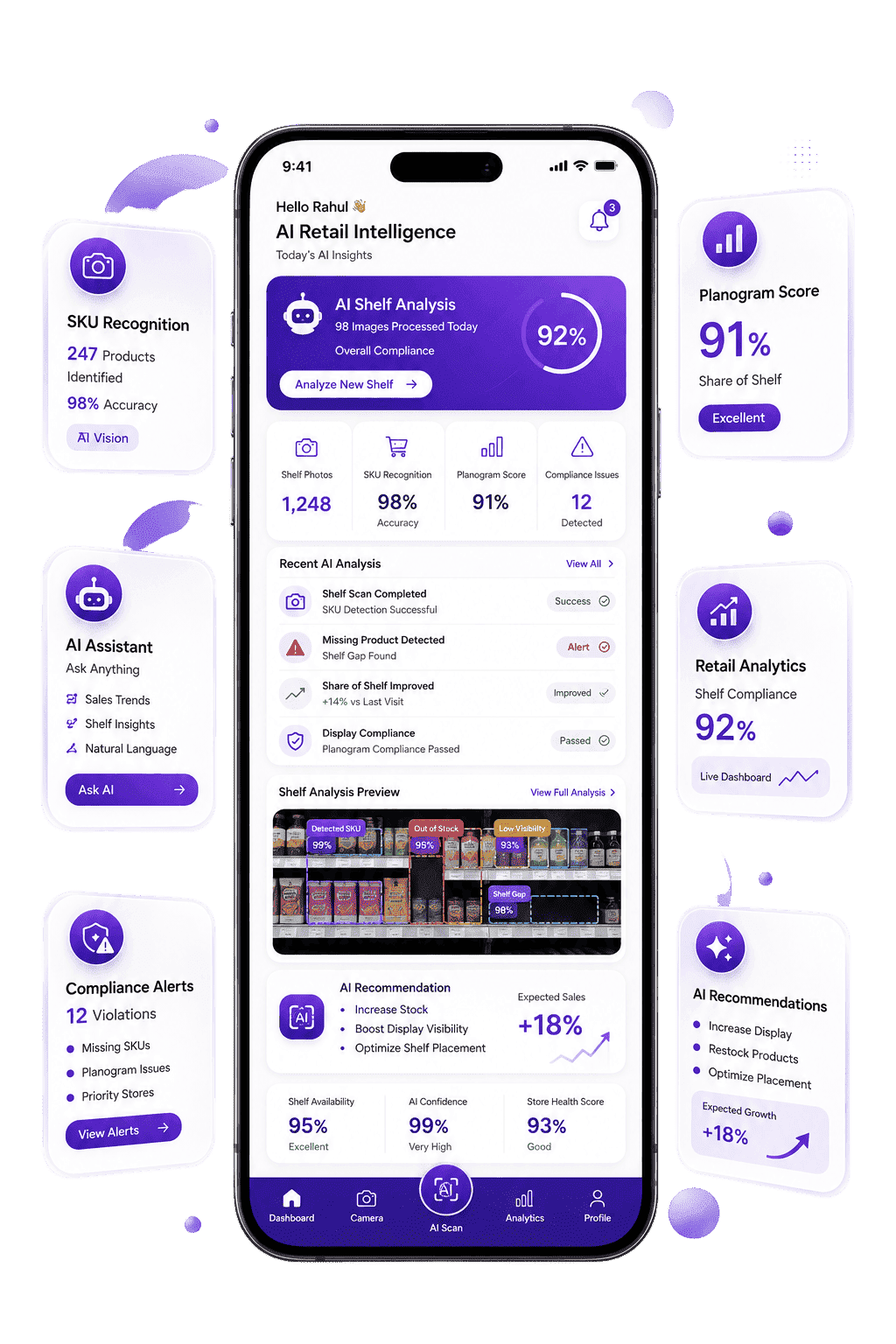 AI retail intelligence app screen