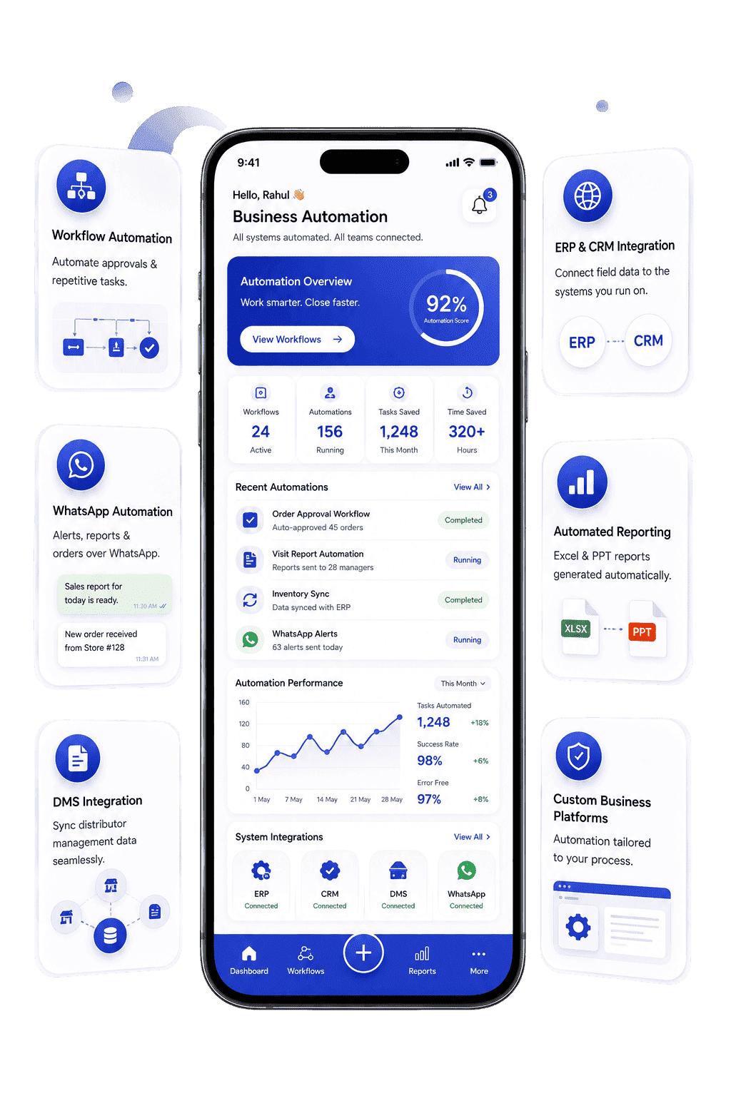 Business automation app screen