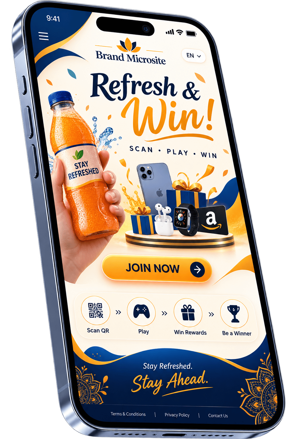 Interactive product campaign microsite experience
