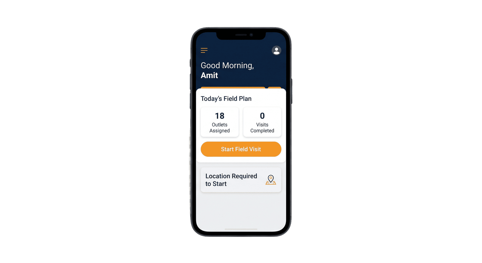 Field sales app login and daily plan