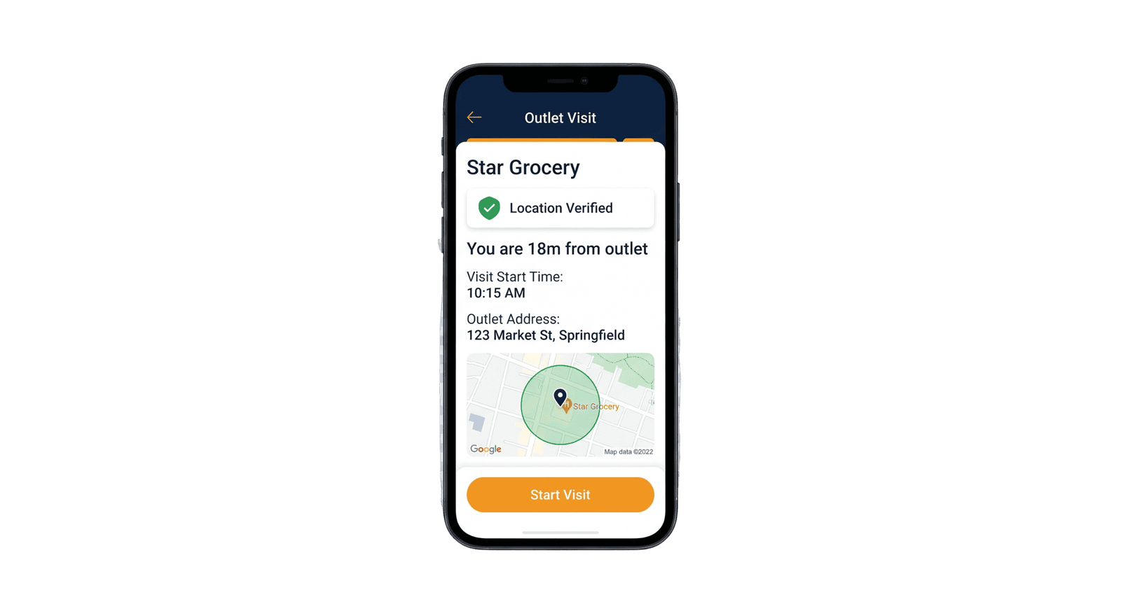 Geo verified outlet visit