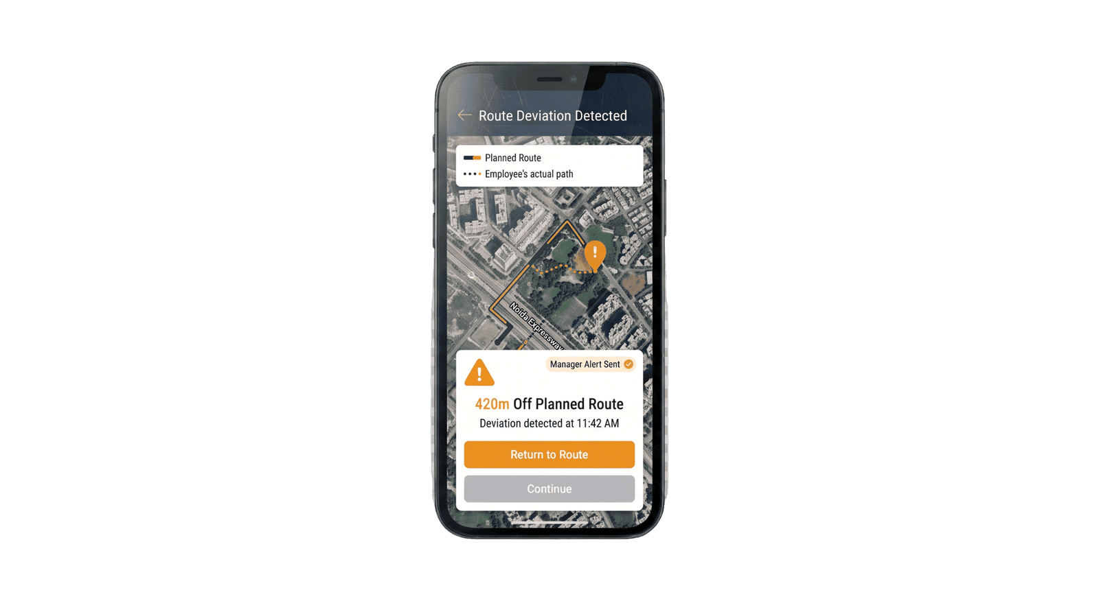 Field activity and route deviation monitoring
