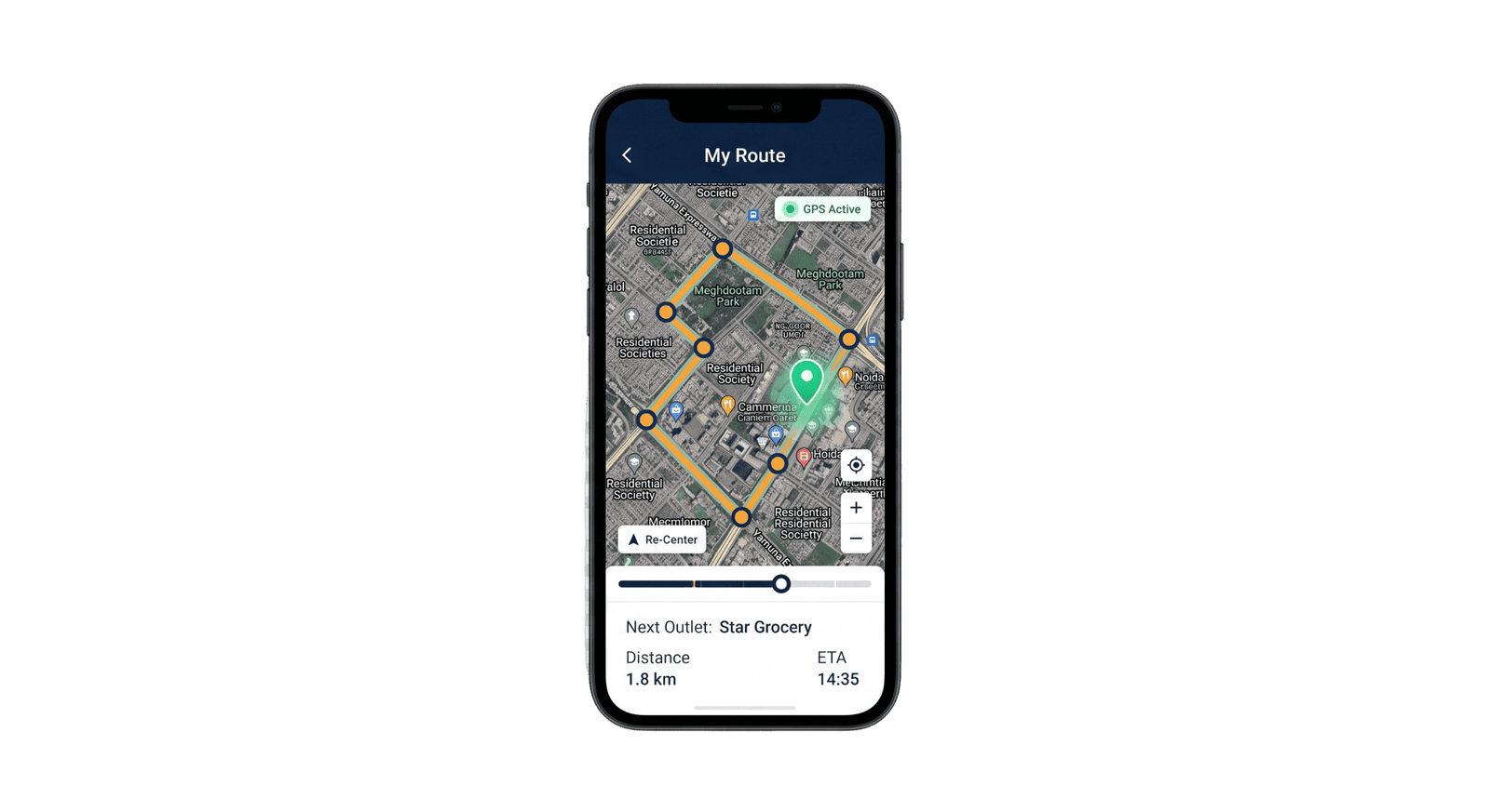 Real-time GPS route tracking