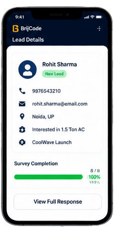Captured consumer lead and product response